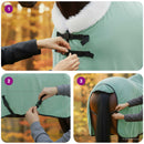 vidaXL Ló Takaró Teljes sötét zöld 155 cm Polár fleece