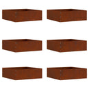 vidaXL Fűszegélyezés 6 pcs Rozsdás 40 x 40 x 13 cm Időjárásálló acél