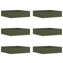 vidaXL Fűszegélyezés 6 pcs Olajzöld 50 x 50 x 13 cm Acél