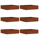 vidaXL Fűszegélyezés 6 pcs Rozsdás 50 x 50 x 13 cm Időjárásálló acél