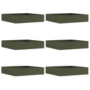 vidaXL Fűszegélyezés 6 pcs Olajzöld 60 x 60 x 13 cm Acél