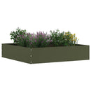 vidaXL Fűszegélyezés 6 pcs Olajzöld 60 x 60 x 13 cm Acél