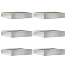 vidaXL Fűszegélyezés 6 pcs Ezüst 60 x 60 x 13 cm Rozsdamentes acél