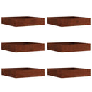 vidaXL Fűszegélyezés 6 pcs Rozsdás 60 x 60 x 13 cm Időjárásálló acél
