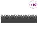 vidaXL Gyepszegélyek 10 pcs Fekete 103 x 0,05 x 22 cm Acél