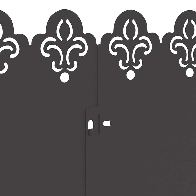 vidaXL Gyepszegélyek 20 pcs Fekete 103 x 0,05 x 22 cm Acél