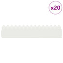 vidaXL Gyepszegélyek 20 pcs Fehér 103 x 0,05 x 22 cm Acél