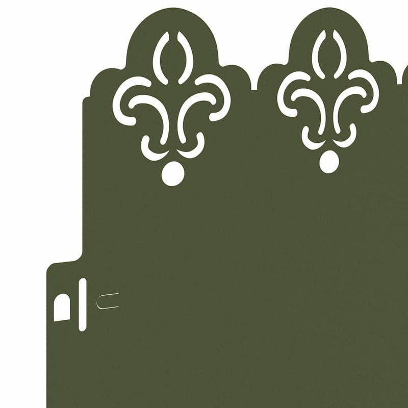 vidaXL Gyepszegélyek 20 pcs Olajzöld 103 x 0,05 x 22 cm Acél