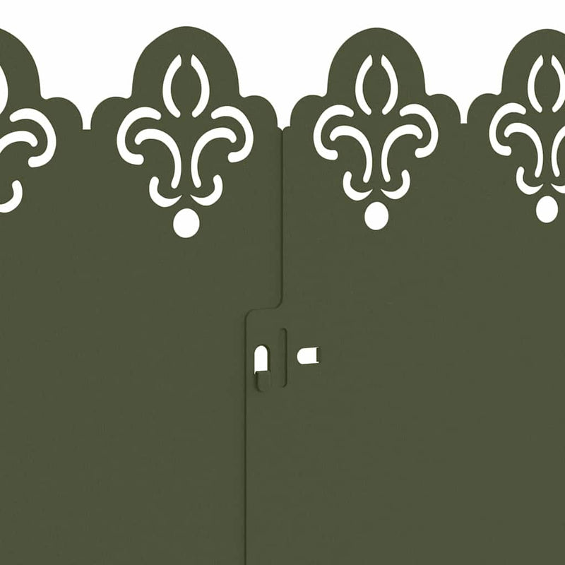 vidaXL Gyepszegélyek 30 pcs Olajzöld 103 x 0,05 x 22 cm Acél