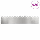vidaXL Gyepszegélyek 20 pcs Ezüst 103 x 0,05 x 22 cm Rozsdamentes acél