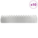 vidaXL Gyepszegélyek 10 pcs Ezüst 103 x 0,05 x 22 cm Horganyzott acél