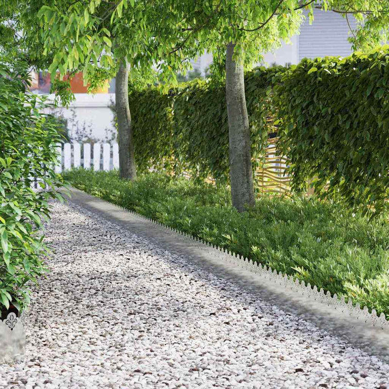 vidaXL Gyepszegélyek 20 pcs Ezüst 103 x 0,05 x 22 cm Horganyzott acél