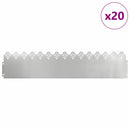 vidaXL Gyepszegélyek 20 pcs Ezüst 103 x 0,05 x 22 cm Horganyzott acél