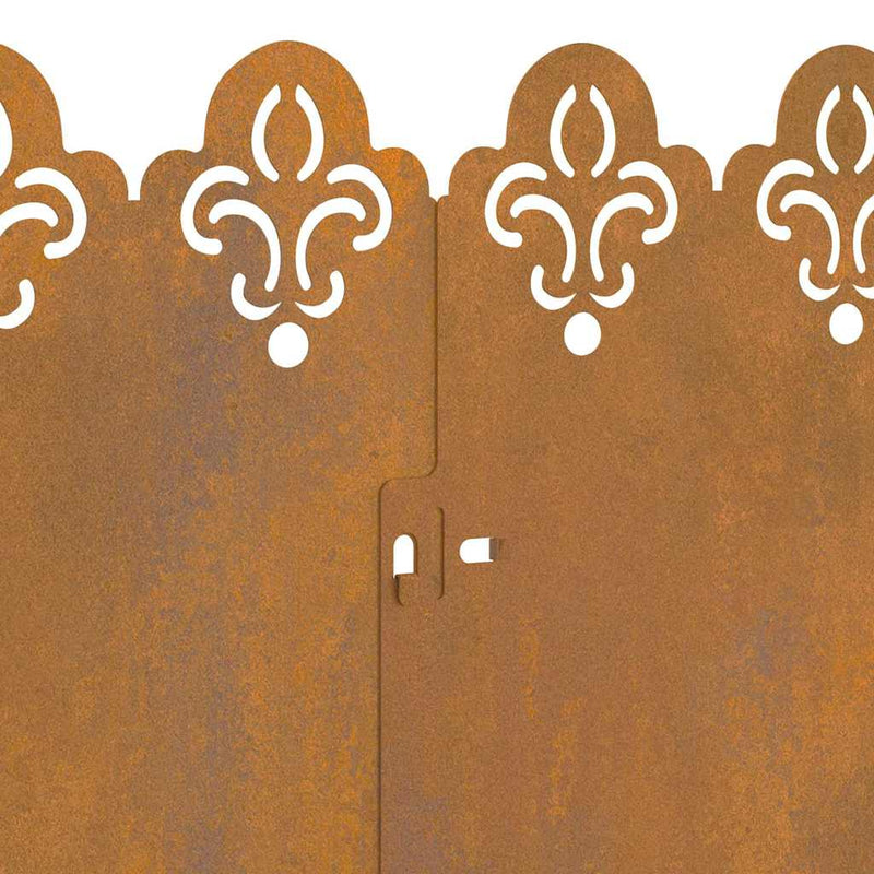 vidaXL Gyepszegélyek 20 pcs Rozsdás 103 x 0,05 x 22 cm