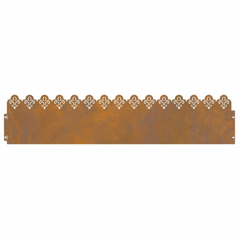 vidaXL Gyepszegélyek 30 pcs Rozsdás 103 x 0,05 x 22 cm