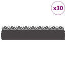 vidaXL Gyepszegélyek 30 pcs Fekete 103 x 0,05 x 22 cm Acél
