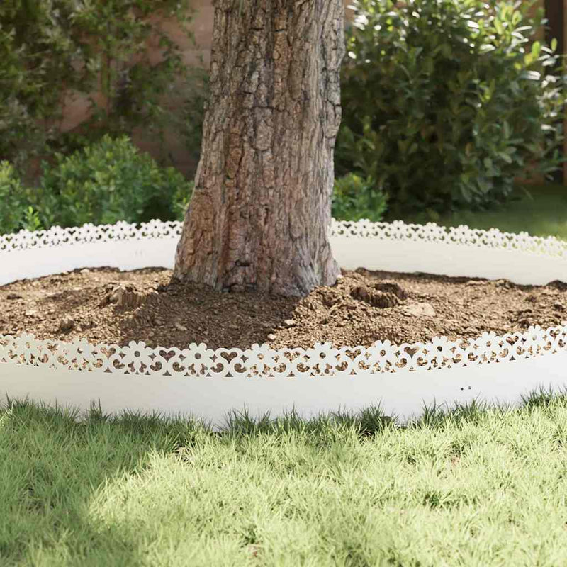 vidaXL Gyepszegélyek 20 pcs Fehér 103 x 0,05 x 22 cm Acél