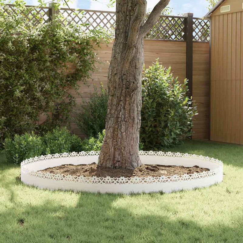 vidaXL Gyepszegélyek 30 pcs Fehér 103 x 0,05 x 22 cm Acél