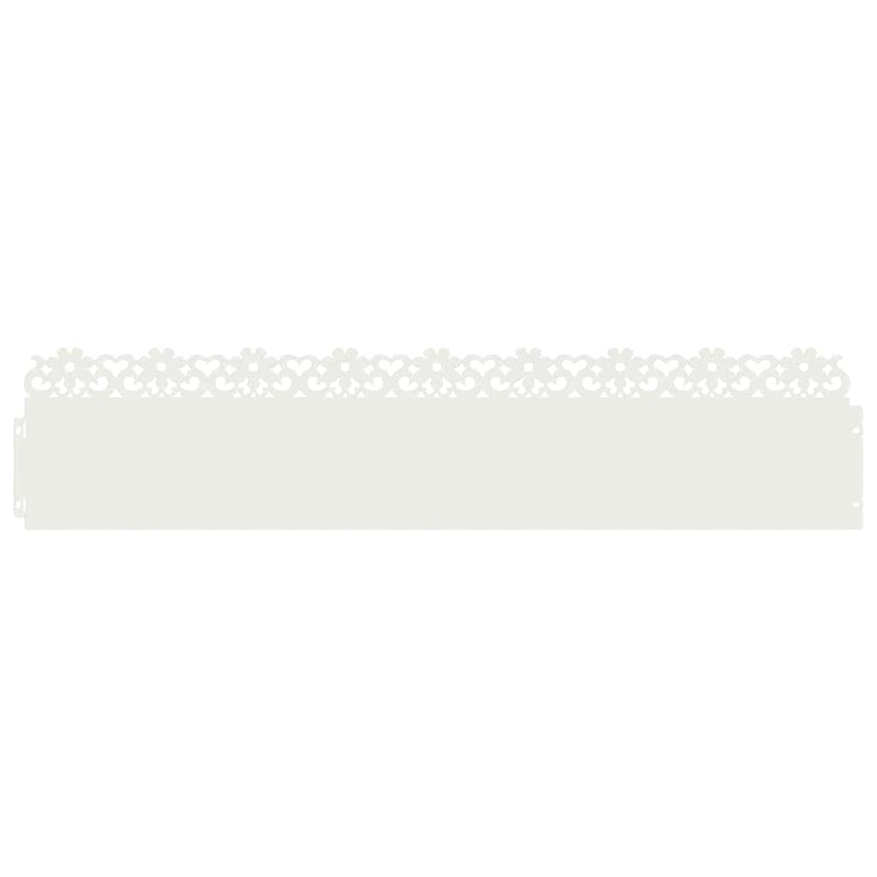 vidaXL Gyepszegélyek 30 pcs Fehér 103 x 0,05 x 22 cm Acél