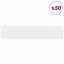 vidaXL Gyepszegélyek 30 pcs Fehér 103 x 0,05 x 22 cm Acél