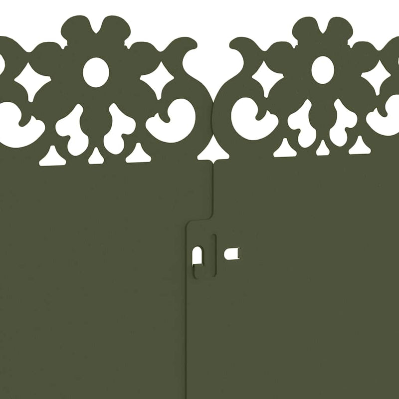 vidaXL Gyepszegélyek 10 pcs Olajzöld 103 x 0,05 x 22 cm Acél