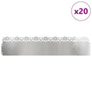 vidaXL Gyepszegélyek 20 pcs Ezüst 103 x 0,05 x 22 cm Rozsdamentes acél
