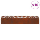 vidaXL Gyepszegélyek 10 pcs Rozsdás 103 x 0,05 x 22 cm