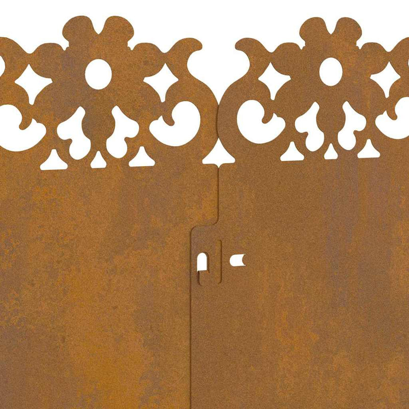 vidaXL Gyepszegélyek 20 pcs Rozsdás 103 x 0,05 x 22 cm