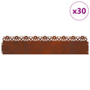 vidaXL Gyepszegélyek 30 pcs Rozsdás 103 x 0,05 x 22 cm
