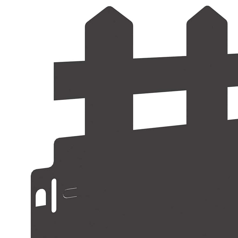 vidaXL Gyepszegélyek 30 pcs Fekete 103 x 0,05 x 22 cm Acél