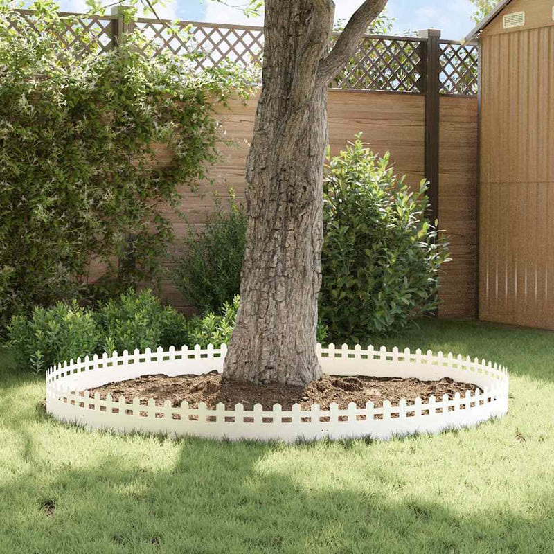 vidaXL Gyepszegélyek 20 pcs Fehér 103 x 0,05 x 22 cm Acél