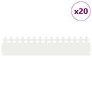 vidaXL Gyepszegélyek 20 pcs Fehér 103 x 0,05 x 22 cm Acél