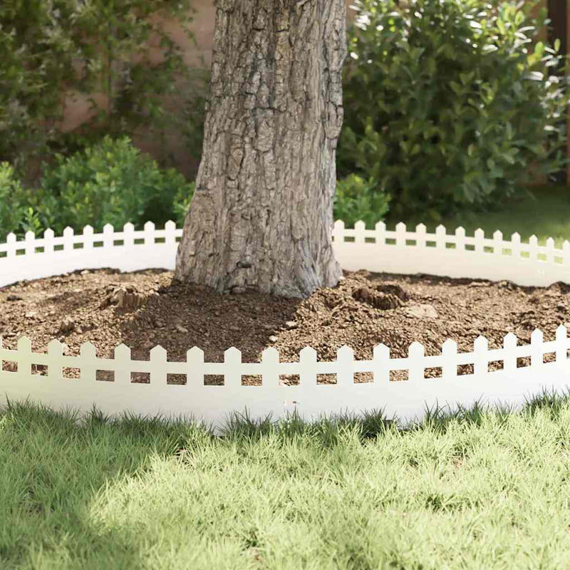 vidaXL Gyepszegélyek 30 pcs Fehér 103 x 0,05 x 22 cm Acél