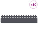 vidaXL Gyepszegélyek 10 pcs Antracit 103 x 0,05 x 22 cm Acél