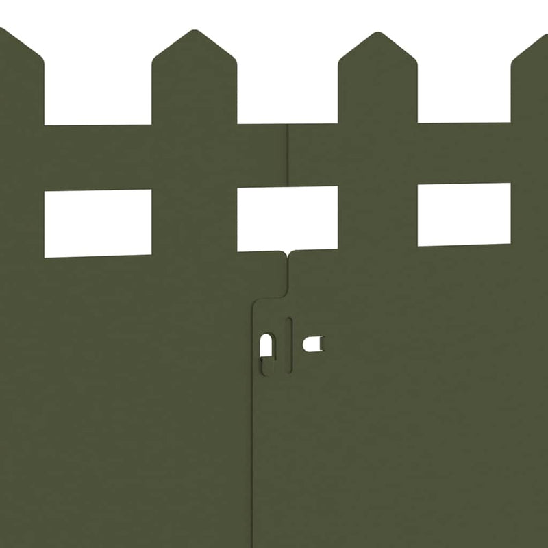 vidaXL Gyepszegélyek 30 pcs Olajzöld 103 x 0,05 x 22 cm Acél