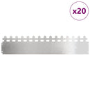 vidaXL Gyepszegélyek 20 pcs Ezüst 103 x 0,05 x 22 cm Rozsdamentes acél