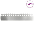 vidaXL Gyepszegélyek 20 pcs Ezüst 103 x 0,05 x 22 cm Horganyzott acél