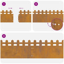 vidaXL Gyepszegélyek 10 pcs Rozsdás 103 x 0,05 x 22 cm