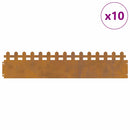 vidaXL Gyepszegélyek 10 pcs Rozsdás 103 x 0,05 x 22 cm
