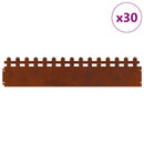 vidaXL Gyepszegélyek 30 pcs Rozsdás 103 x 0,05 x 22 cm