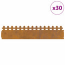 vidaXL Gyepszegélyek 30 pcs Rozsdás 103 x 0,05 x 22 cm