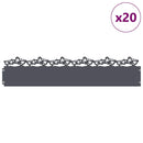 vidaXL Gyepszegélyek 20 pcs Antracit 103 x 0,05 x 22 cm Acél
