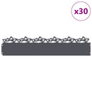 vidaXL Gyepszegélyek 30 pcs Antracit 103 x 0,05 x 22 cm Acél