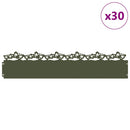 vidaXL Gyepszegélyek 30 pcs Olajzöld 103 x 0,05 x 22 cm Acél