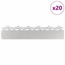vidaXL Gyepszegélyek 20 pcs Ezüst 103 x 0,05 x 22 cm Rozsdamentes acél