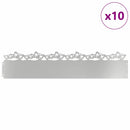 vidaXL Gyepszegélyek 10 pcs Ezüst 103 x 0,05 x 22 cm Horganyzott acél
