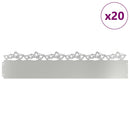 vidaXL Gyepszegélyek 20 pcs Ezüst 103 x 0,05 x 22 cm Horganyzott acél