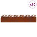 vidaXL Gyepszegélyek 10 pcs Rozsdás 103 x 0,05 x 22 cm