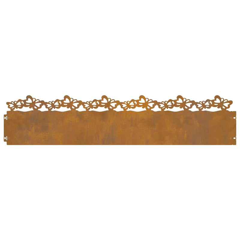 vidaXL Gyepszegélyek 30 pcs Rozsdás 103 x 0,05 x 22 cm