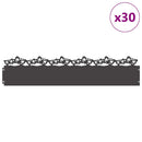 vidaXL Gyepszegélyek 30 pcs Fekete 103 x 0,05 x 22 cm Acél